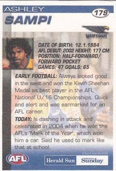 2005 Select Herald Sun AFL #179 Ashley Sampi Back